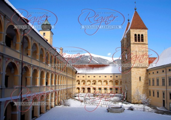Grußkarte Abtei Seckau Winter QF mit individuellem Text